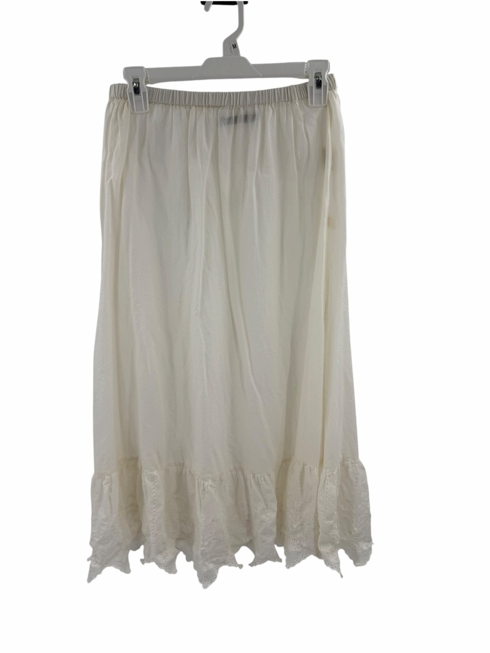 Gudrun Sjoden 100% Organic Cotton Cream Ivory Maxi Skirt Size Small Flaw Boho